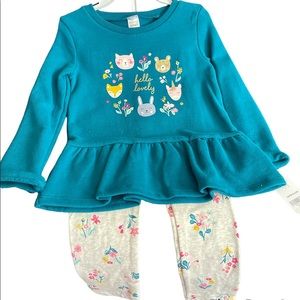 Carters teal blue matching set with leggings
